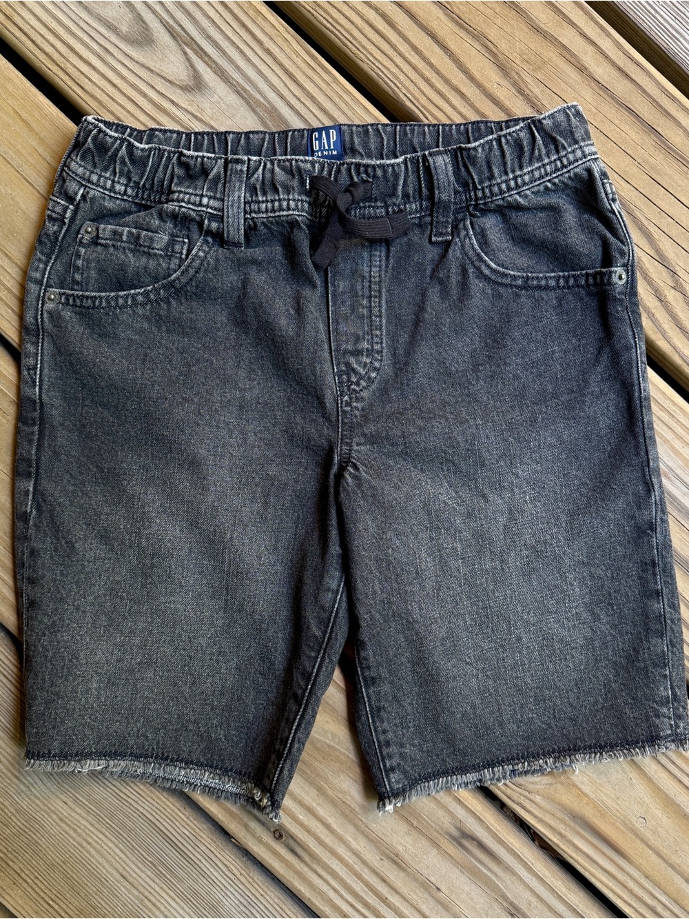 Gap Kids Boys Denim Pull On Shorts Washed Black Size XXL 14 16 NWOT School